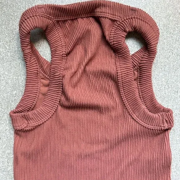Free People Rust Ribbed Racerback Tank Top - Picture 9 of 14